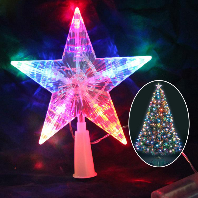 Christmas Tree 3d Star Topper Light Up Battery Operated Xmas Twinkle