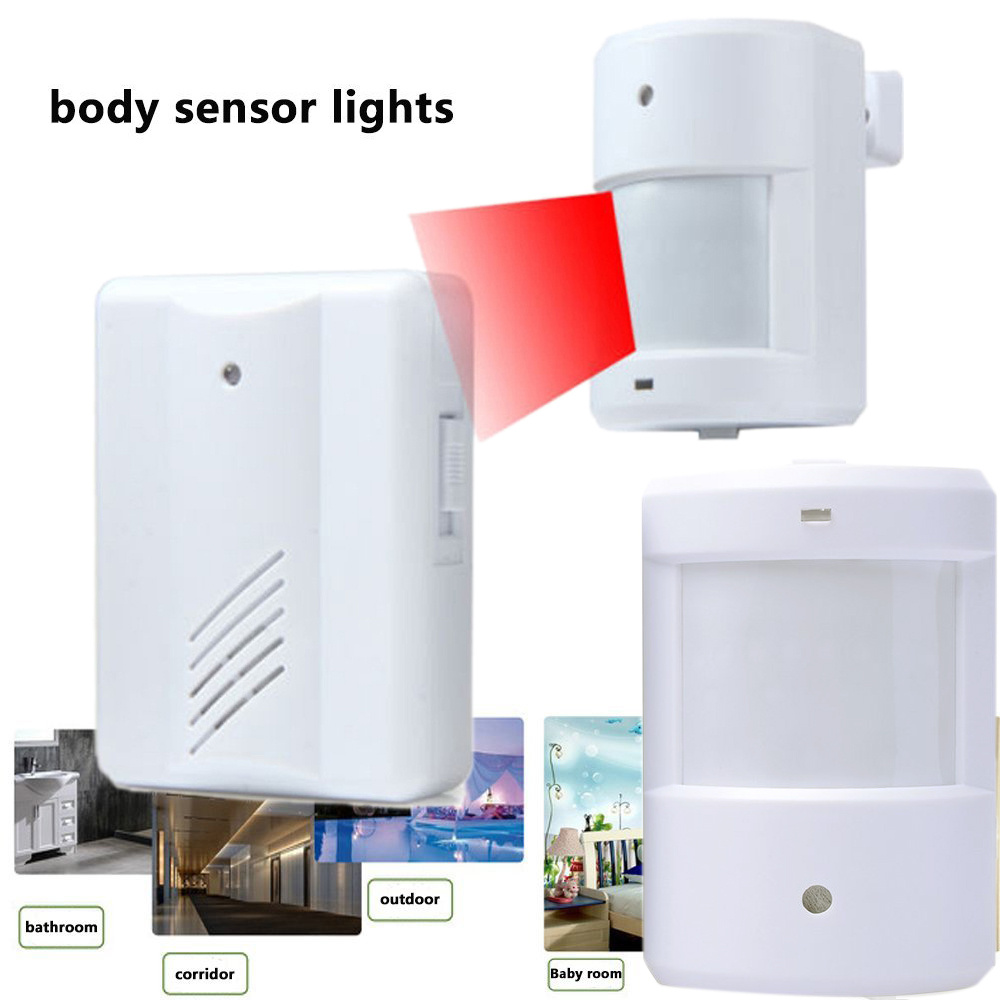 WIRELESS SHOP VISITOR PIR SENSOR DOOR BELL CHIME ALERTALARM